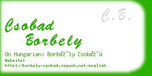 csobad borbely business card